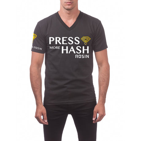 Press More Hash Rosin - Black V-Neck - Access Rosin