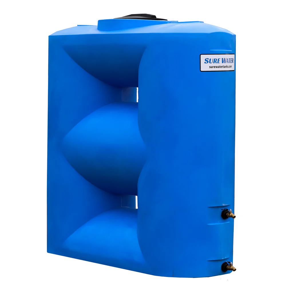 500 Gallon Plastic Doorway Emergency Water Storage Tank in Blue